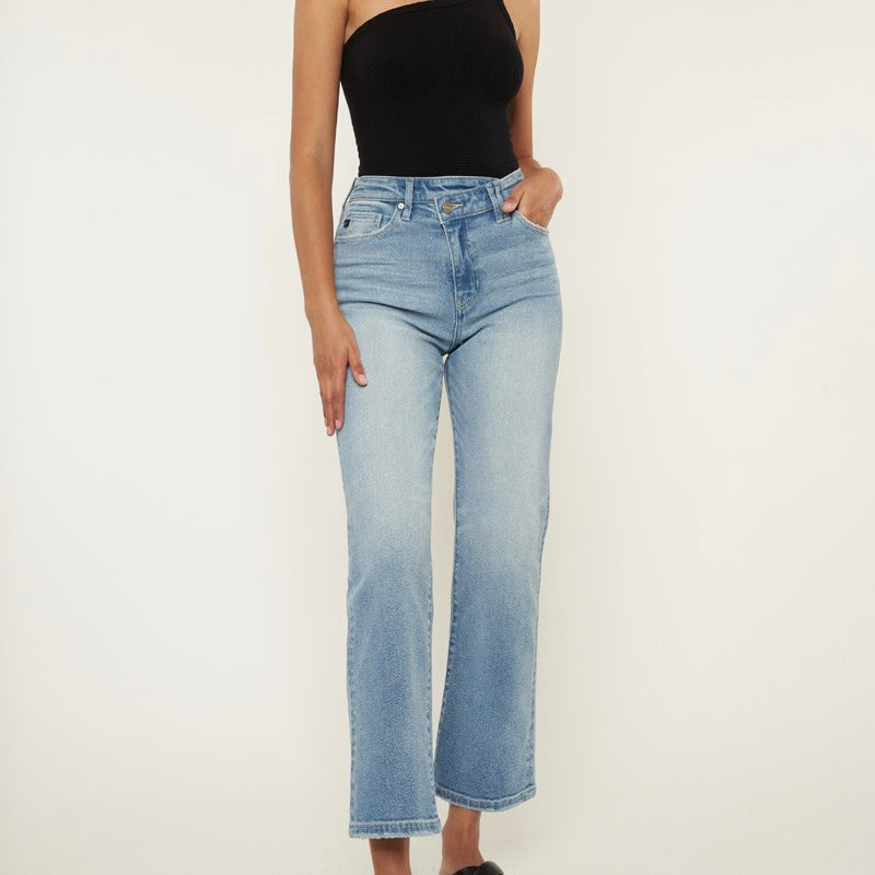 KanCan High Rise 90's Criss Cross Straight