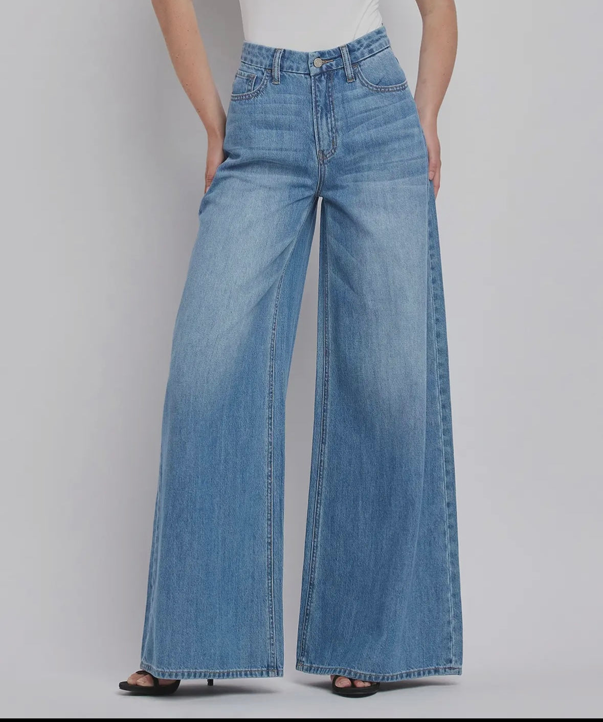 Vervet by Flying Monkey Olivia Super High Rise Wide Leg Jeans