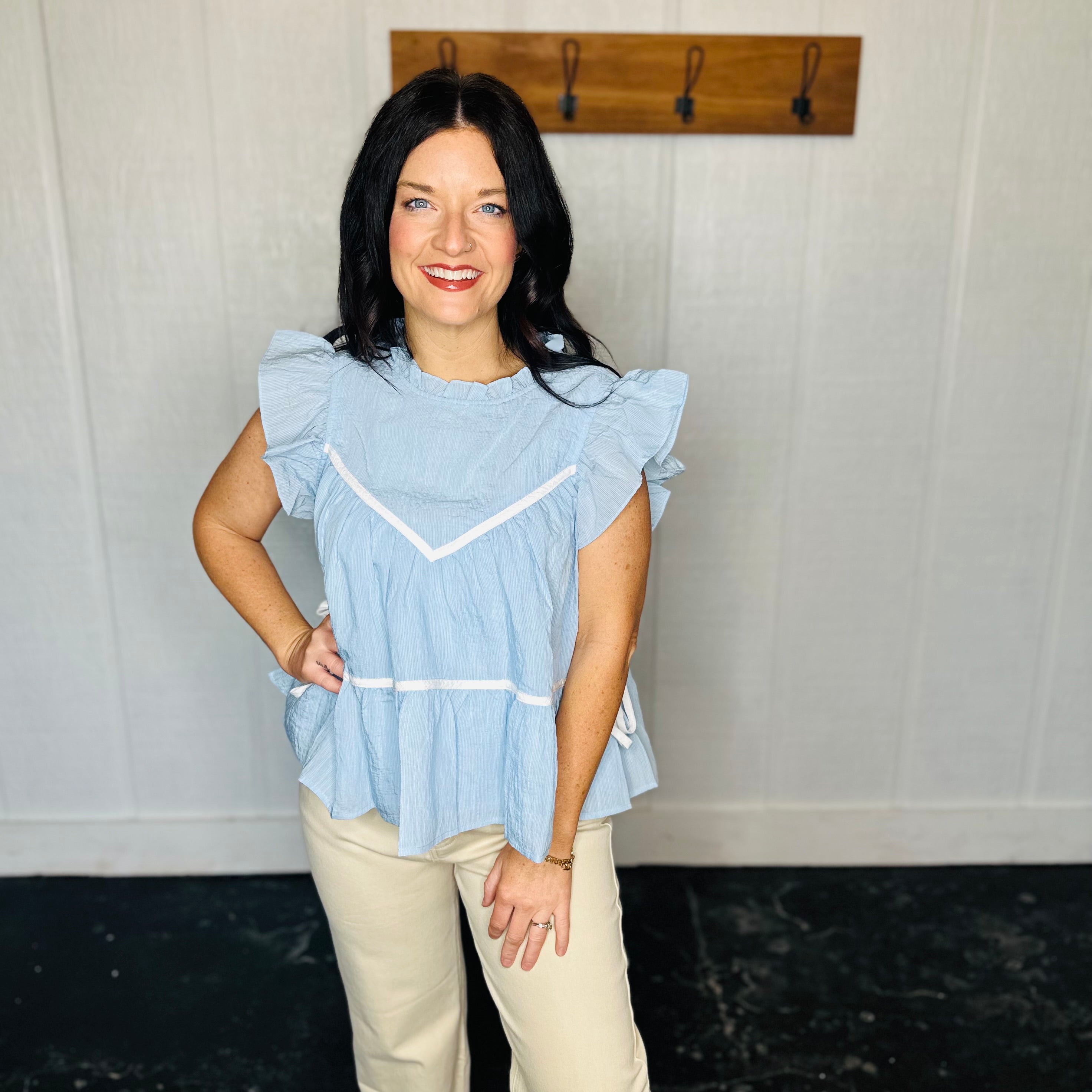 Short Sleeve Ruffle Top