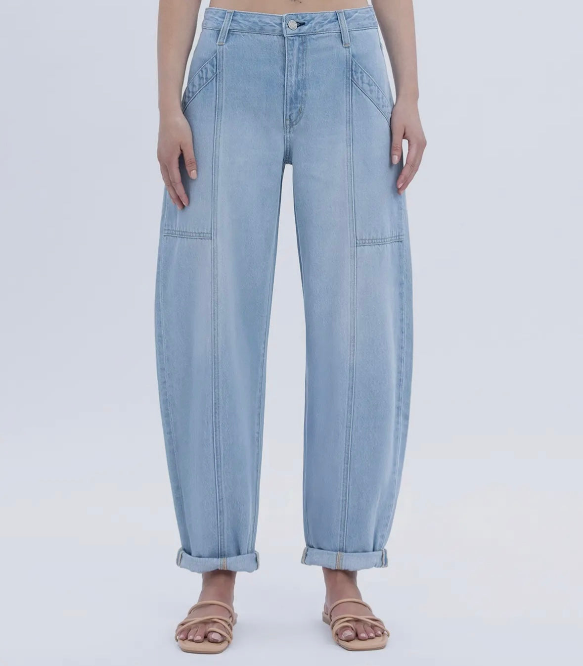 Vervet by Flying Monkey Kate Super High Rise Cuffed Ankle Barrel Jean