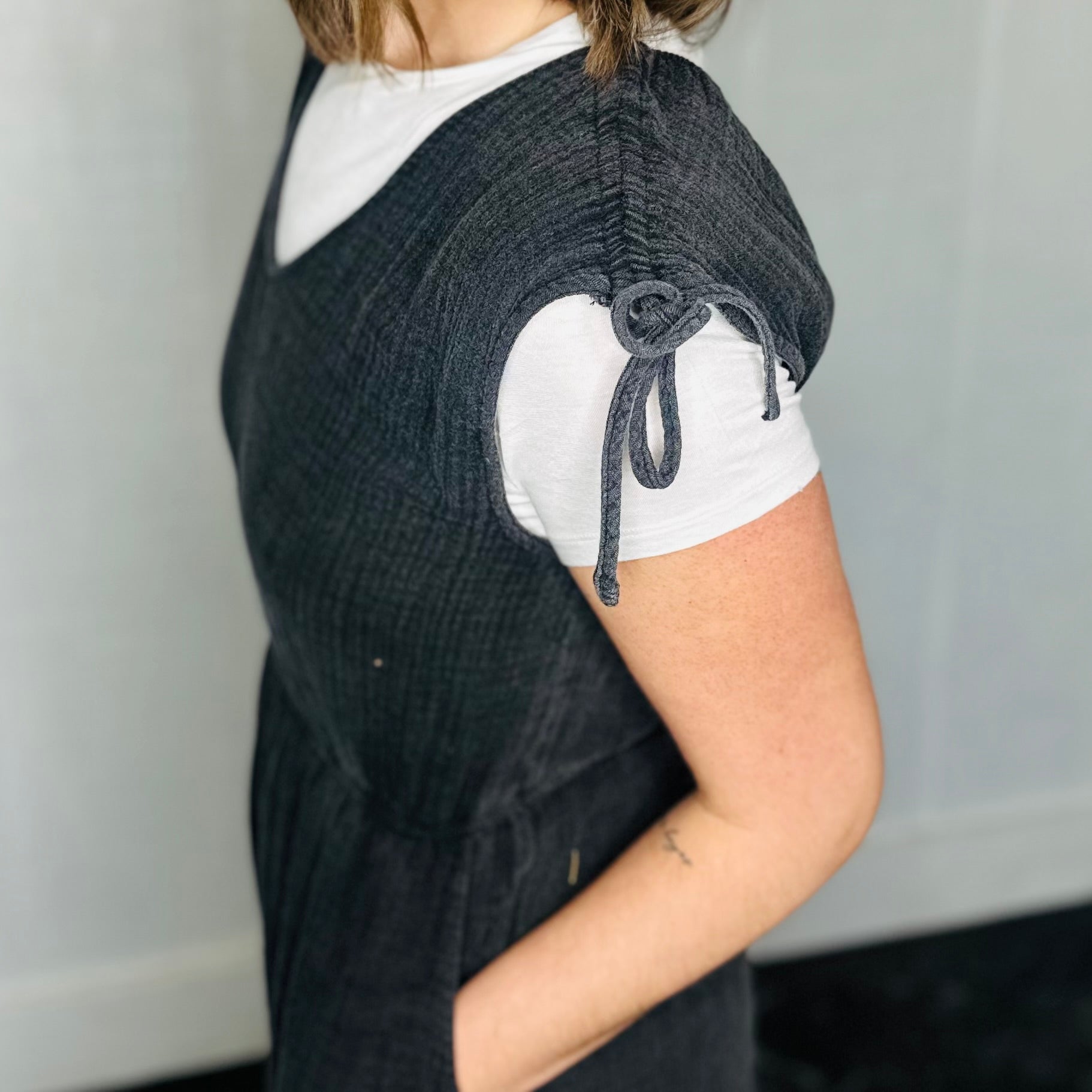 Ruched Shoulder Detail Jumpsuit