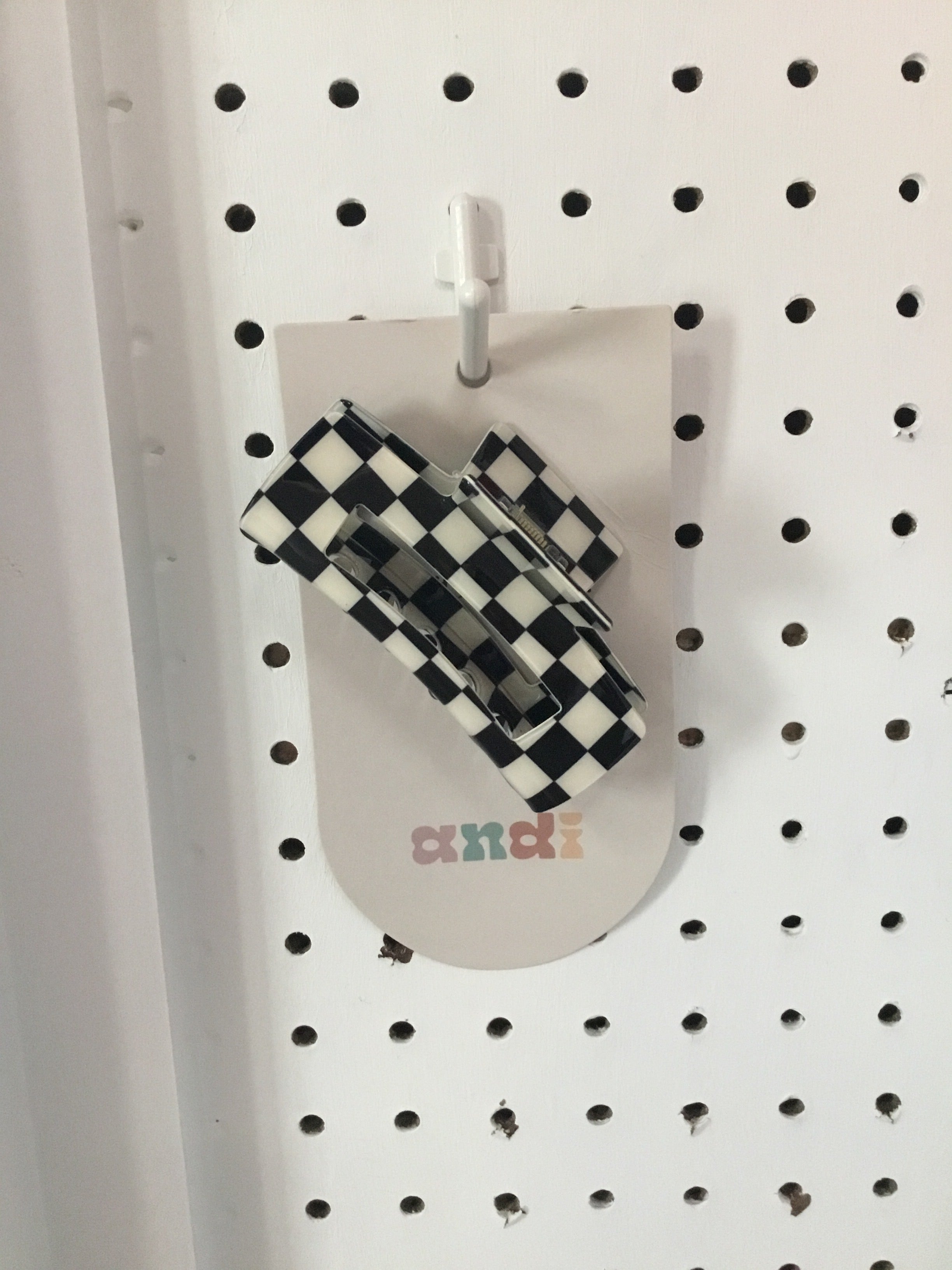 Big Checkered hair clip