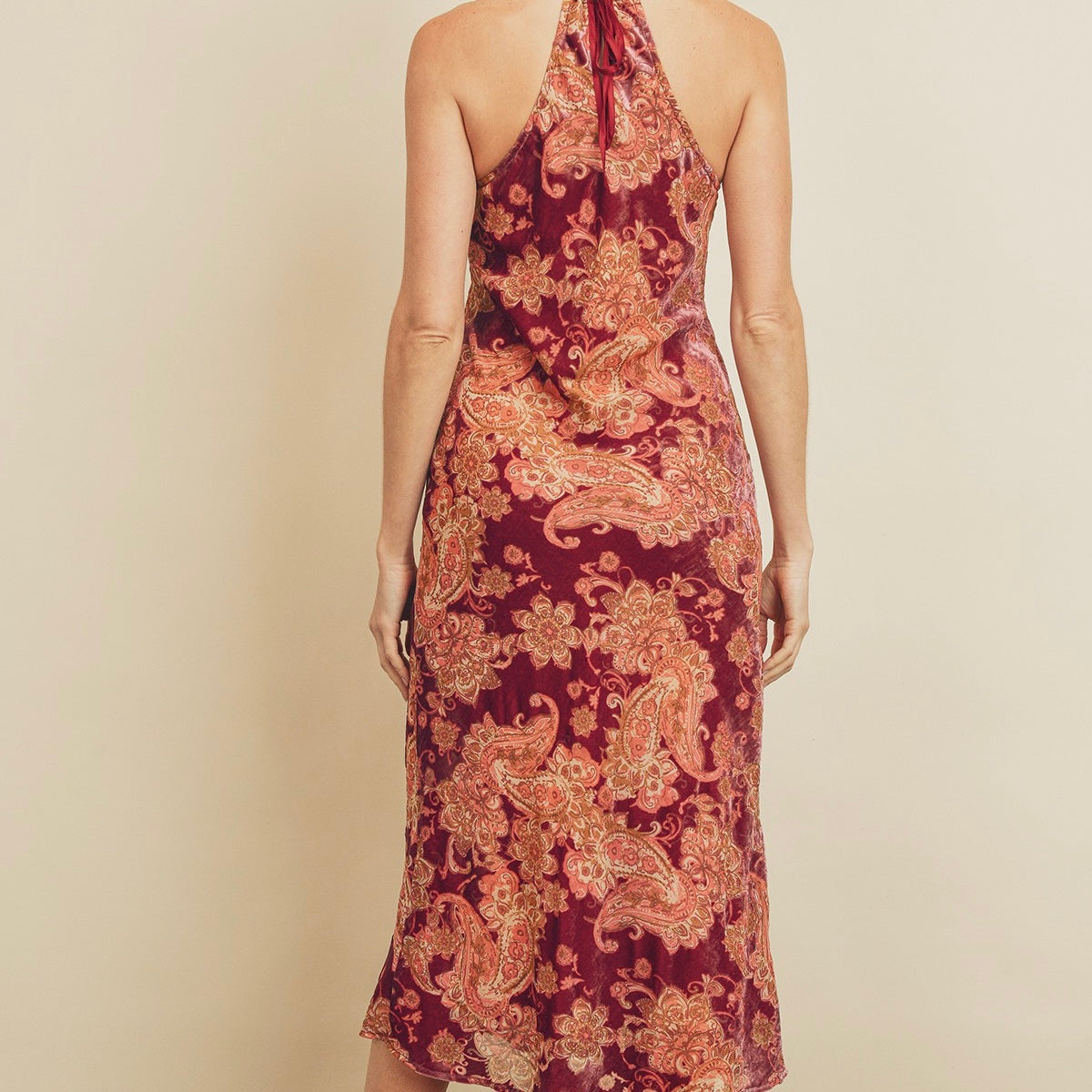 Velvet Burnout Midi Dress