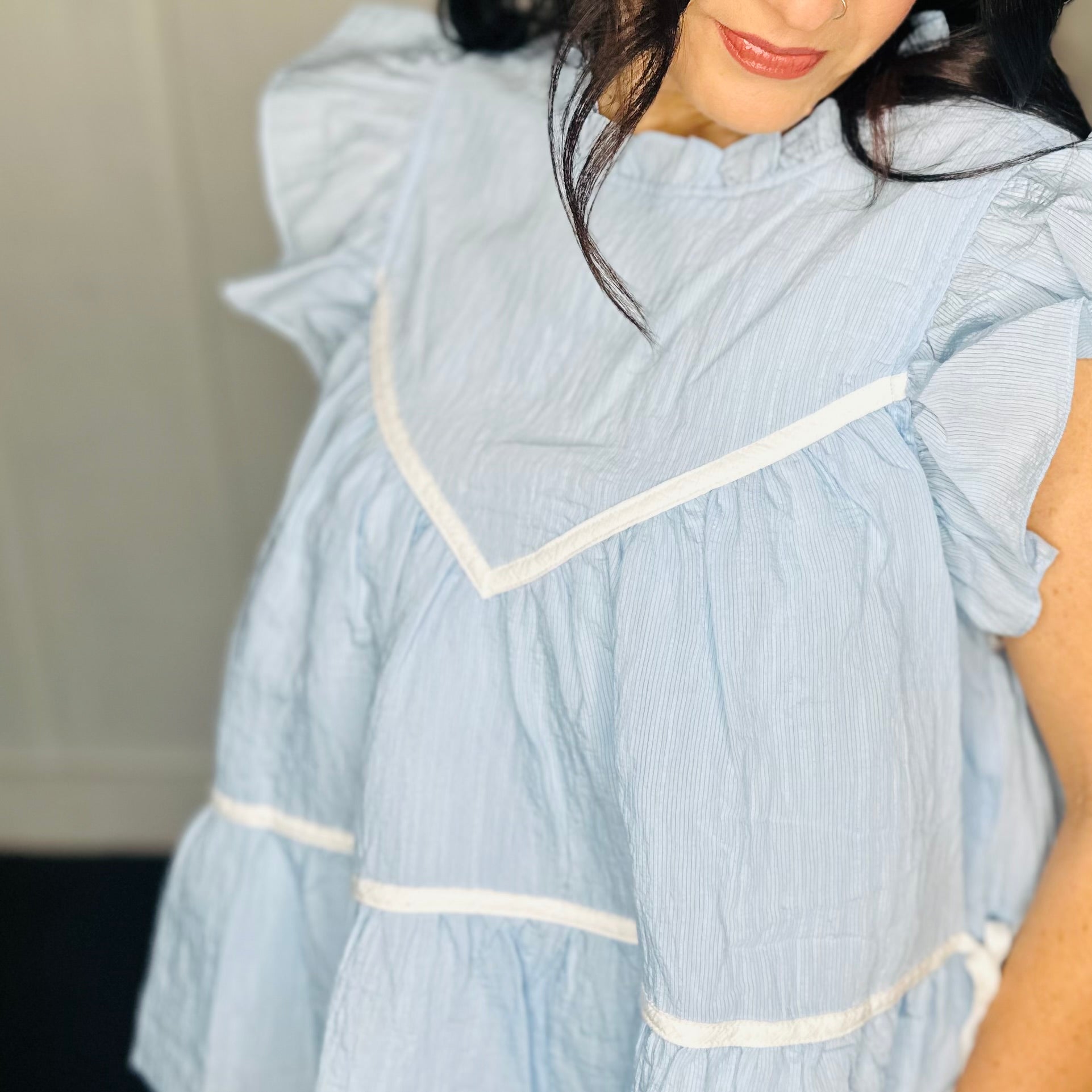 Short Sleeve Ruffle Top