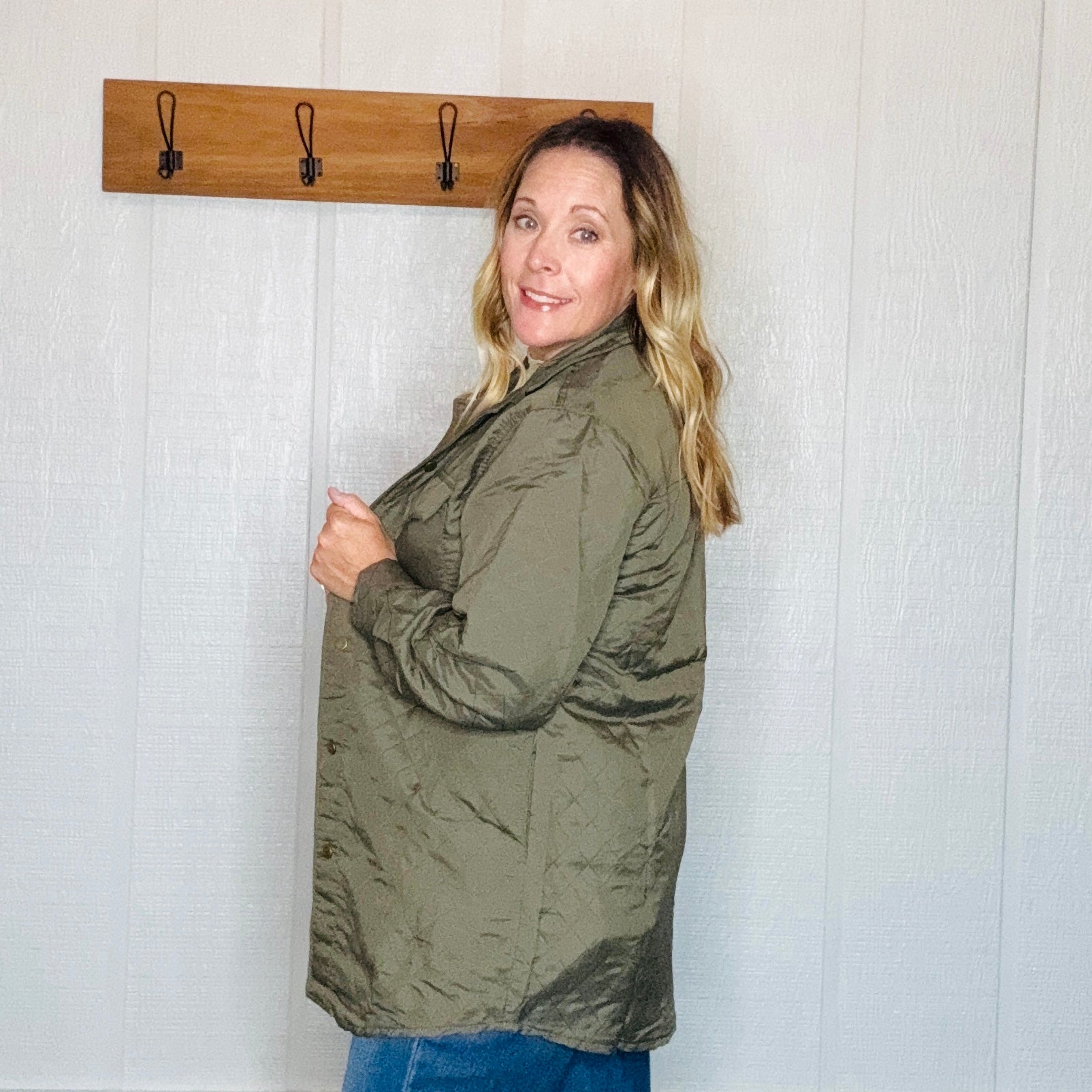 Olive Green Quilted Jacket