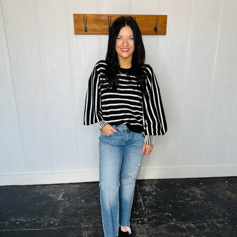 Ribbed Knit Long Sleeve Top