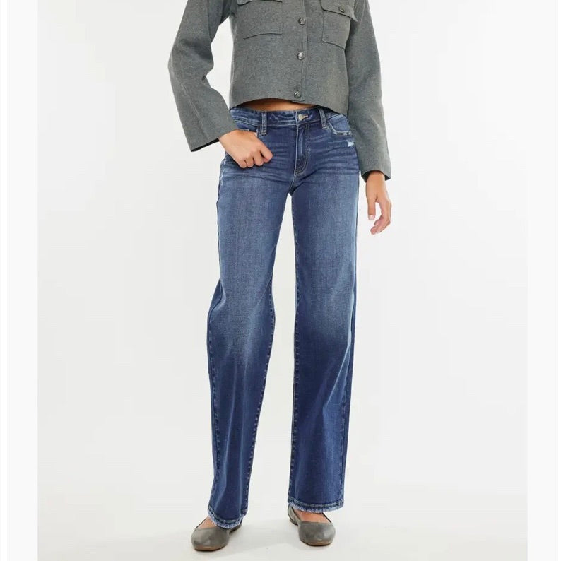 Kan Can Mid Rise Wide Leg Jean