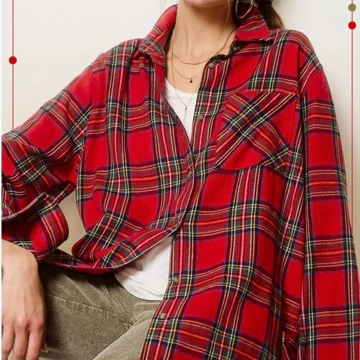 Christmas Plaid Button Down