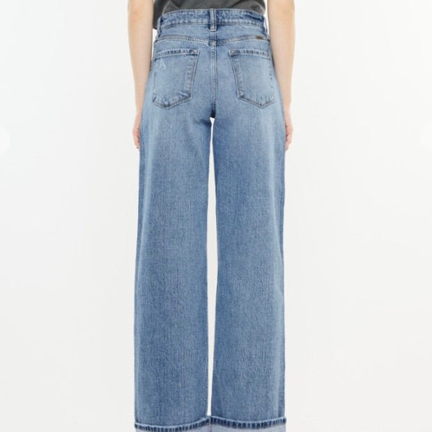 Kan Can High Rise Cuffed Wide Leg