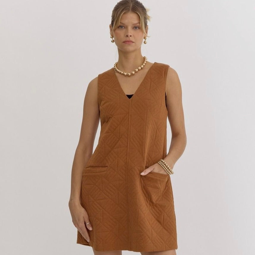 Vneck Sleeveless Mini Dress
