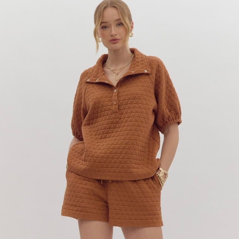 Quilted Short Sleeve Top