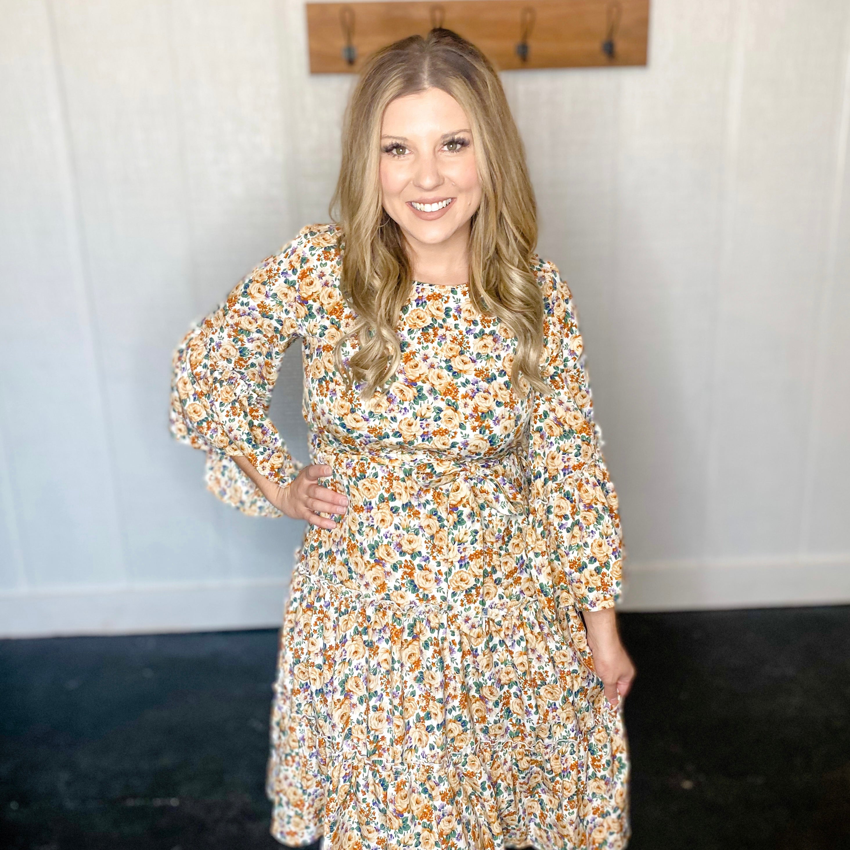 Floral Boho Summer Ruffle Sleeve Dress