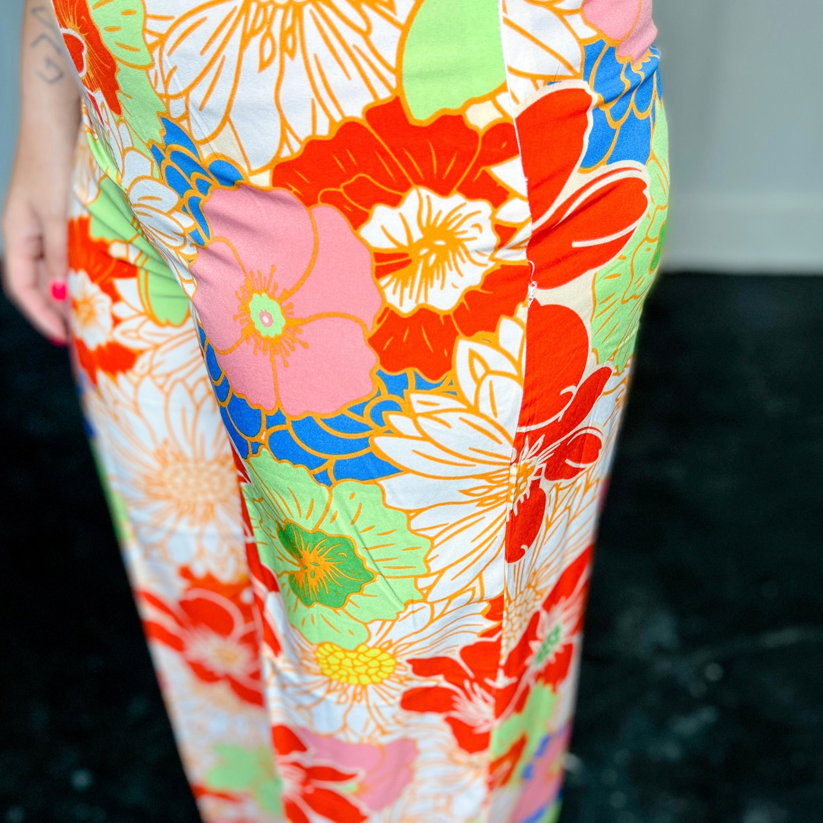 Red Floral Pant