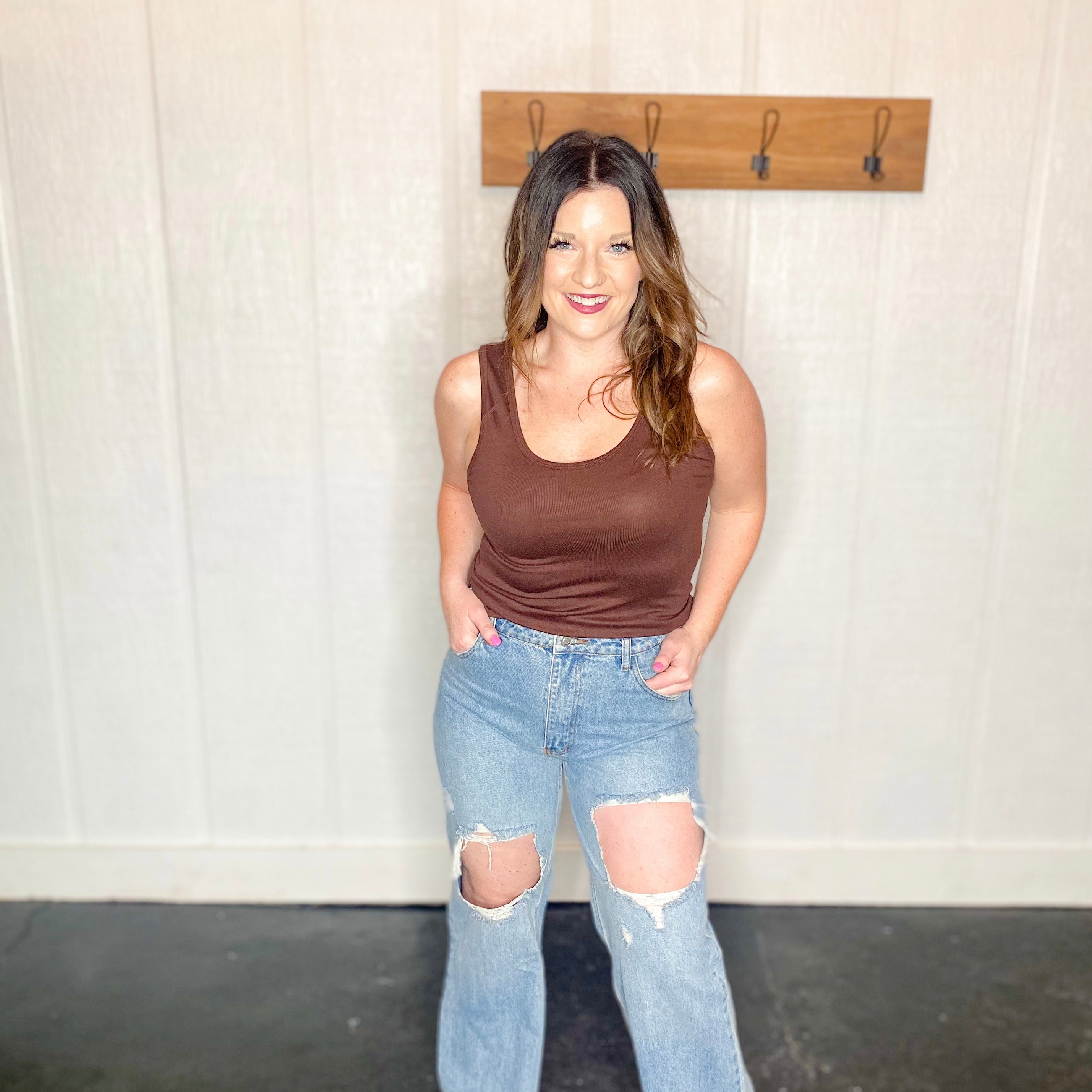 Wide Leg Ripped Denim Jean