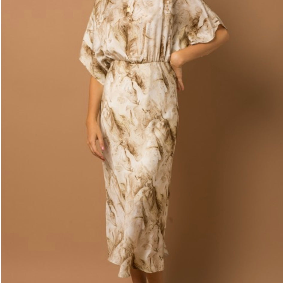 Kimono Sleeve Maxi Dress