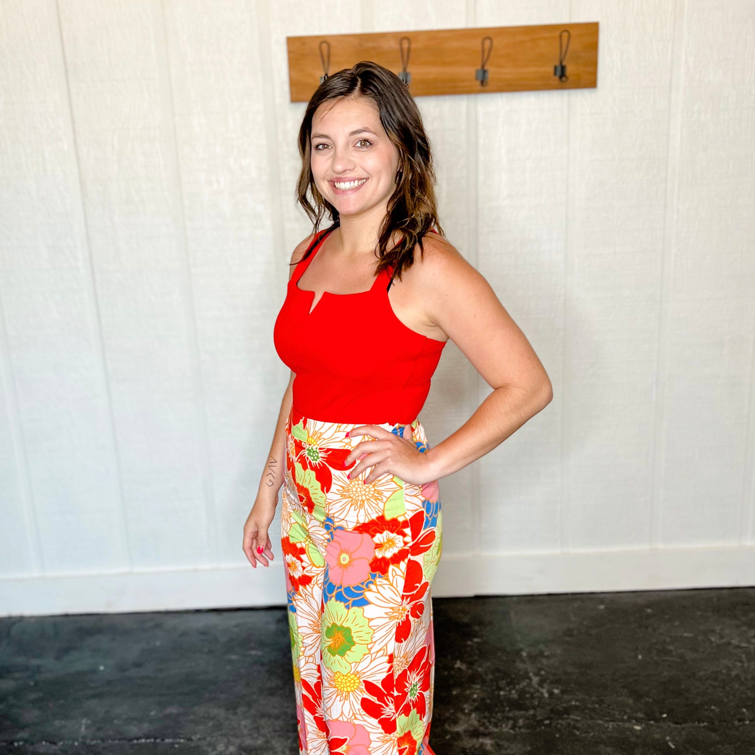 Red Floral Pant