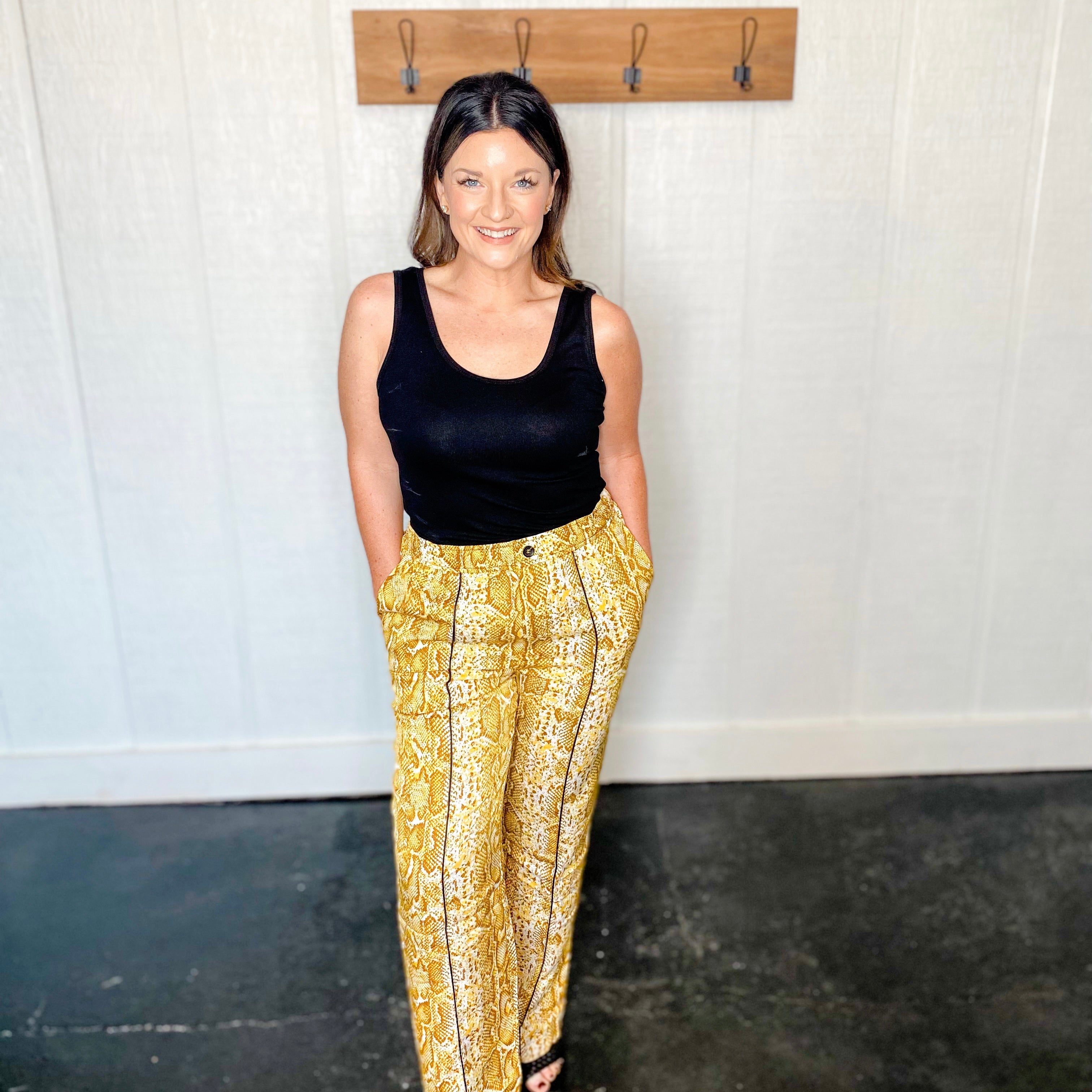 Animal Print Wide Leg Pants