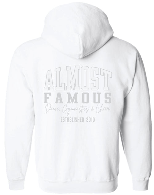 AF White on White Full Zip Puff Print Hoodie Pre-Order