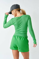 CoreClassic Micro-Ribbed Built-In Bra Long Sleeve Top