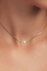 18K STAINLESS STEEL TARNISH FREE CROSS NECKLACE