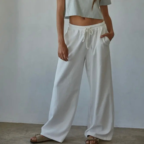 Off White - Knit Cotton Wide Leg Pants