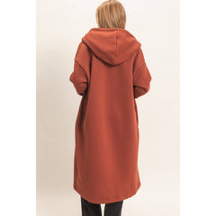Oversized Hooded Open Front Coat