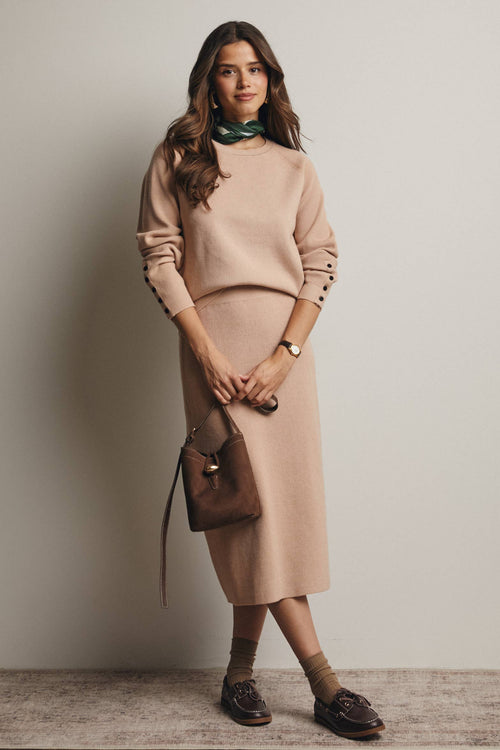 Ribbed Midi Skirt