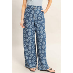 Floral Wide-Leg Pants