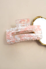 Marbled Acetate Rectangle Hair Claw Clips