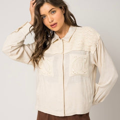 Crochet Mix Linen Jacket