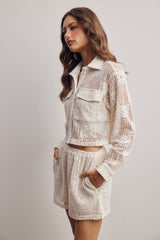 Crochet Lace Button-Front Set