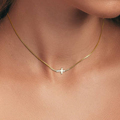 18K STAINLESS STEEL TARNISH FREE CROSS NECKLACE