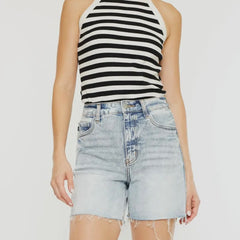 Kan Can Light Wash Jean Short