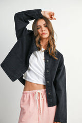 Button-Down Jacket with Shirt Collar and Pockets