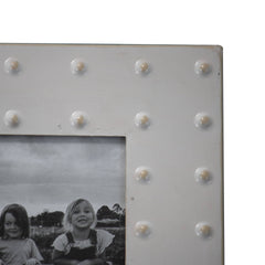 Axl Raised Dot Farmhouse Cream Metal 4x6 Photo Picture Frame