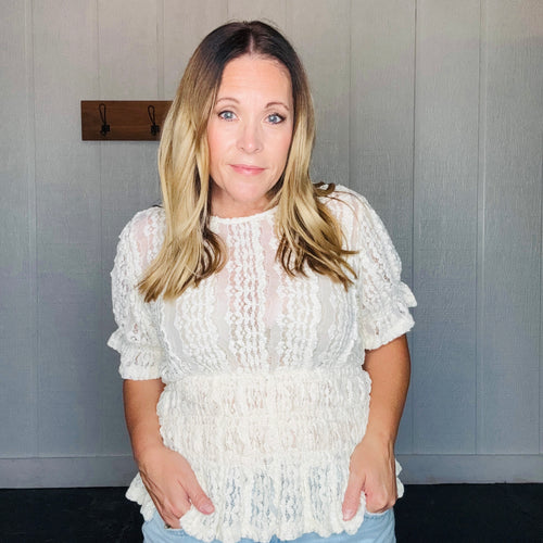 Short Sleeve Lace Blouse