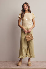 Puff Sleeve Textured Knit Top