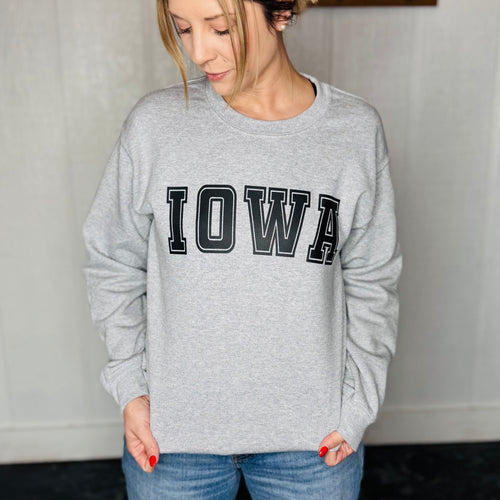 Grey Iowa Crewneck