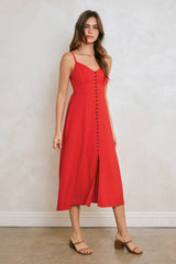 Heaven Sent Button Front Midi Dress