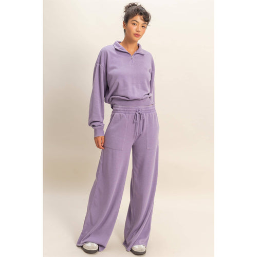 Burnout French Terry Wide-Leg Pants