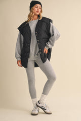 REVERSIBLE OVERSIZED QUILTTED PADDED VEST