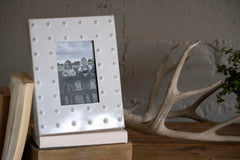 Axl Raised Dot Farmhouse Cream Metal 4x6 Photo Picture Frame
