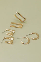 GEO MINI TRIO HOOP EARRING SET