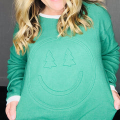 Happy Trees Holiday Embossed Sweatshirt