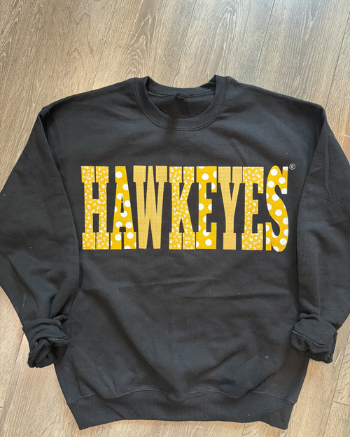 YELLOW PATCHWORK HAWKEYES - BLACK CREW 
