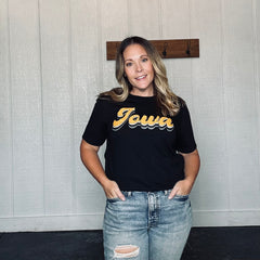 Iowa Retro Script Tee