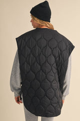 REVERSIBLE OVERSIZED QUILTTED PADDED VEST