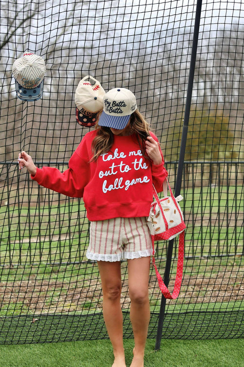 Take Me out to the Ballgame Crop Sweatshirt
