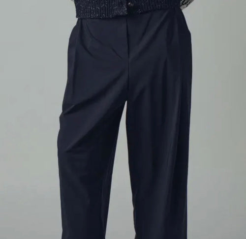 Black Wide-Leg Cropped Utility Pants