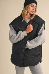 REVERSIBLE OVERSIZED QUILTTED PADDED VEST